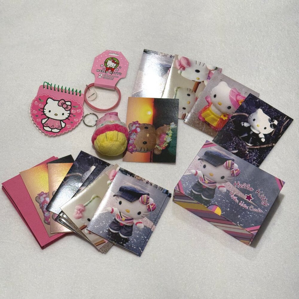 3/$20 - Hello Kitty Lot Japan Postcards, Notebook, Bracelet, Keychain Stationery
